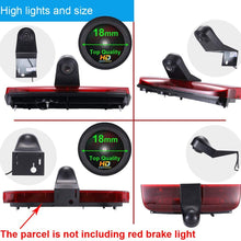HD IP68 1280pixels Third Roof Top Mount Brake Lamp Reverse Rear View Backup Camera Angle and Distance Adjustable IR Night Vision for F o r d Transit Connect Van MPV SUV Bus (Camera+4.3" Monitor)