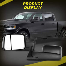 OCPTY Towing Mirrors with Power Heated Left Right Side Tow Mirrors Compatible with 1998-2001 for Dodge Ram 1500/2500/3500 Truck with Black housing