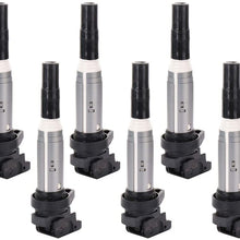FEIPARTS Set of 6 Ignition Coils Fit for BMW 2003-2017 Compatible with Part-numbers: UF667