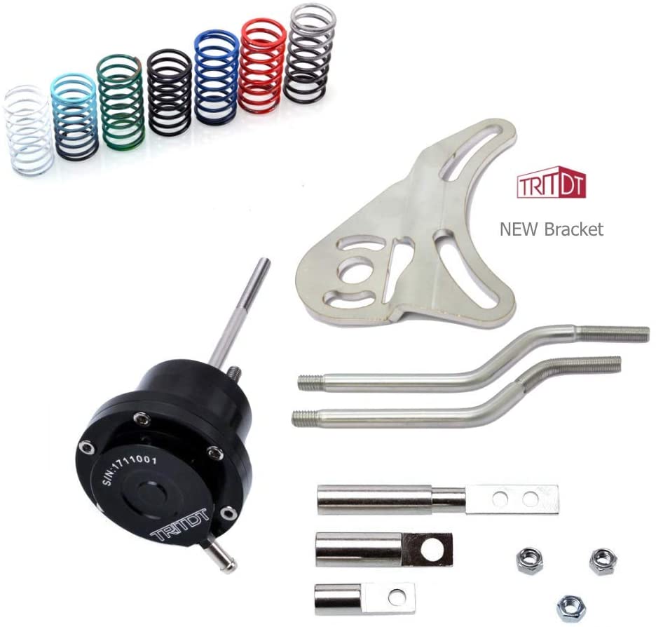 TRITDT Billet Adjustable Wastegate Actuator replace for GARRETT GT25R GT(X)28R GT(X)30R New Bracket and Rod (Total 8 springs set) (Total 8 springs set)