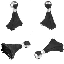 Keenso Car Gear Shift Stick Knob Gearstick Gaiter Boot Kit - Gear Shift Knob and Car Shift Knob Cover Black Leather for Audi A3 10-12