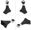 Keenso Car Gear Shift Stick Knob Gearstick Gaiter Boot Kit - Gear Shift Knob and Car Shift Knob Cover Black Leather for Audi A3 10-12