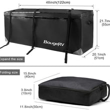 BougeRV Hitch Cargo Carrier Bag Waterproof/Rainproof Hitch Mount Cargo Bag for Car Truck SUV Vans Hitch Trays and Hitch Baskets (48'' L x 20'' W x 22'' H)