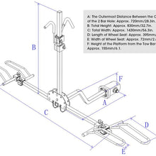 Hitch Mounted Bike Rack, 80lb Rear Bicycle Carrier Racks Iron Hitch Mounted Carrier Trailer Tow Bike Holder Hitch Mount Bike Stand for 20 ‑ 26in Tires