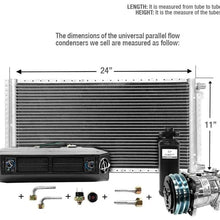 CLIMAPARTS AC Kit Universal Evaporator Underdash Unit Compressor and Condenser 11 x 24