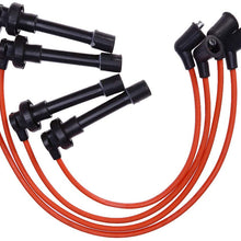 94-01 7mm High Performance Engine SPARK PLUG WIRES Wire Set Replacement for Honda Acura Integra Type-R GSR B18 DOHC VTEC (Red)