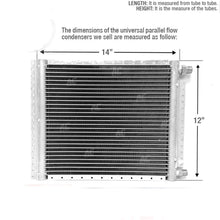 CNFP1214 AC A/C Universal Condenser Parallel Flow 12 x 14 O-ring #6 & #8