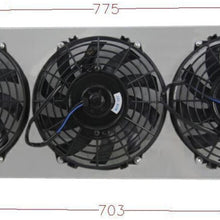 OzCoolingParts 84-01 Jeep Cherokee Radiator Fan Shroud Kit, Pro Top 3 Row Core Aluminum Radiator + 3 x 9" Fan w/Shroud Kits for 1984-2001 85 86 Jeep Cherokee XJ/Jeep Comanche