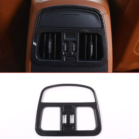 ABS Plastic Rear Air Conditioning Outlet Vent Frame Cover Trim for Maserati Levante 2016-2018 Carbon Fiber Style
