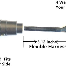 HOB4U 4-Way Flat to 7-Way Round Blade Trailer Adapter Wiring Plug Connector with Mounting Bracket for Towing Solutions