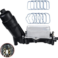 Engine Oil Cooler Filter Housing Adapter & Intake Manifold Gasket Set Compatible with 2014-2017 Jeep Wrangler Grand Cherokee Dodge Avenger Challenger Charger Caravan Chrysler Town & Country 3.6L