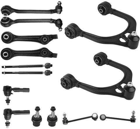 Front Control Arm Kit Compatible with 2005-2010 Chrysler 300, 2008-2010 Dodge Challenger, 2006-2010 Dodge Charger, 2005-2008 Dodge Magnum - 14PCS Front Suspension Kit (RWD / 2WD Models Only)