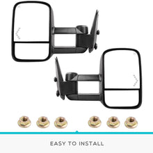 YITAMOTOR Compatible with Chevy Towing Mirrors, Chevrolet Silverado Side Mirror, GMC Sierra Tow Mirrors, pair 2003-2007 Power Heated with Arrow Signal Light