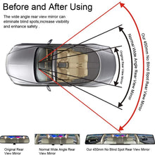 ZENAN Rear View Mirror, 17.7" Interior Blind Spot Mirror, Clip on Wide Angle Rear View Mirror for car, 450mm Panoramic Rearview Mirror, Universal Convex Rearview Mirror