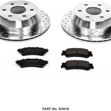 Power Stop K2018 Rear Brake Kit with Drilled/Slotted Brake Rotors and Z23 Evolution Ceramic Brake Pads