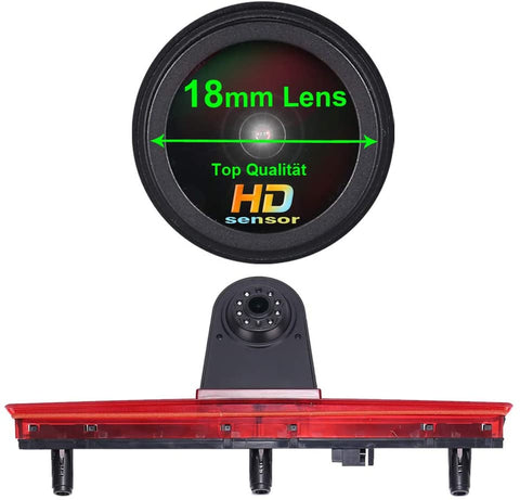 HD 1280x720 Pixels 1000 TV Lines 3rd Brake Light Reversing Camera Brake lamp Parking Camera for VW T5 Multivan Caravelle Hochdach T6 MIT Hochdach ab T5 Camper Lupo 6X Seat Arosa