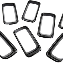 XBEEK 7PCS Chrome Grille Grill Rings Clip-in Trim Cover Inserts Frame Fit for 2011-2016 Jeep Compass (Silver)