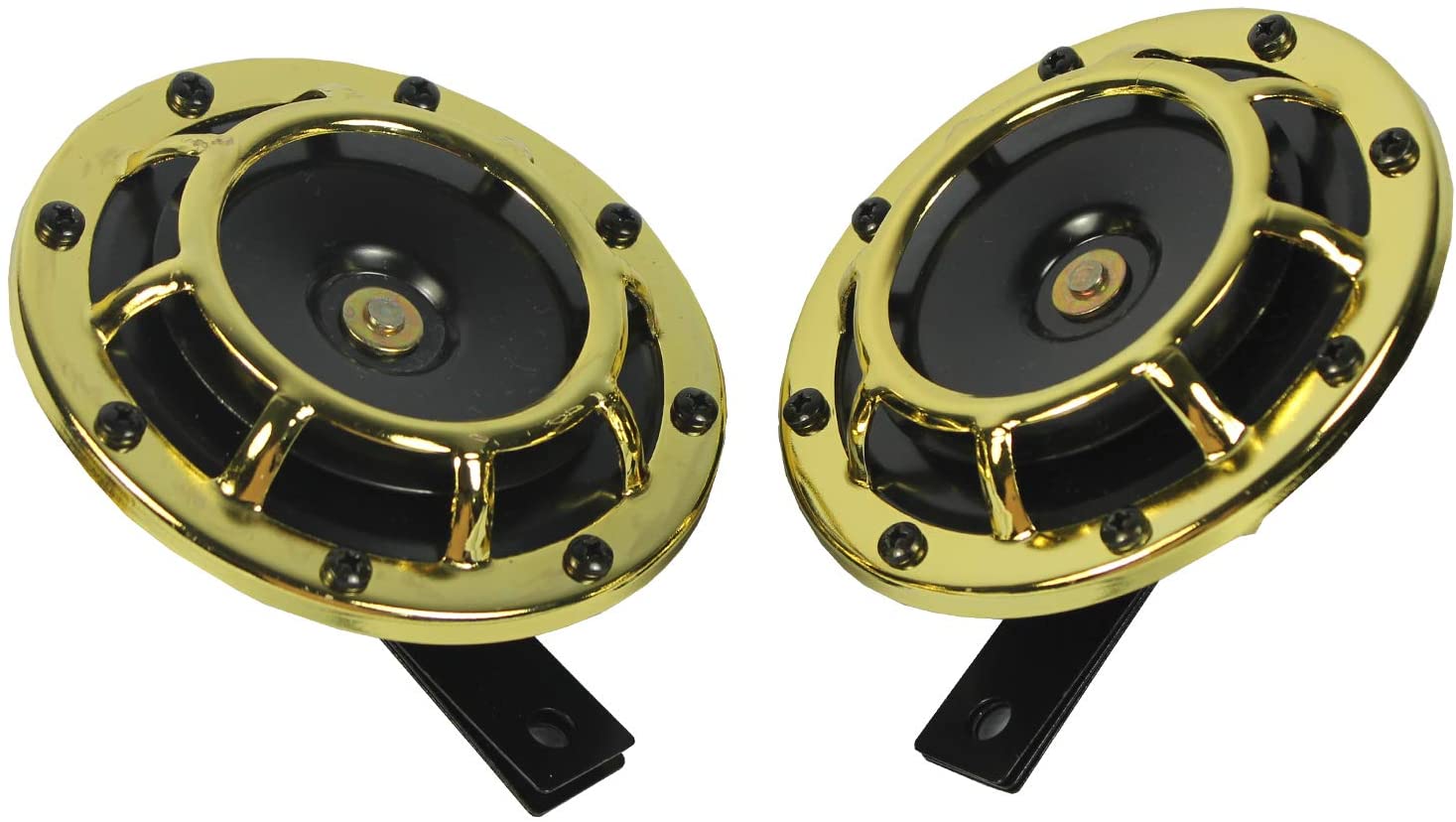 JDMSPEED New 12V Rose Gold Supper Loud Two Electric Blast Tone Horn Motorcycle Chopper