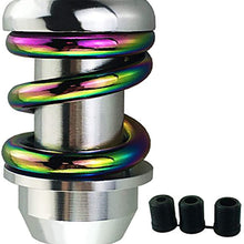 LUNSOM Manual Automatic Transmission Most Car Shifter Knob Aluminium Alloy Knobs Shift Gear Stick Head Red Spring Parts Removable (Black Colorful)