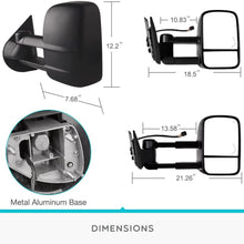 YITAMOTOR Towing Mirrors Compatible with Chevrolet GMC Cadillac Silverado Sierra 07-13 Power Heated Telescoping with LED Arrow Signal Light