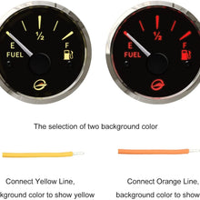 2" 12V Fuel Level Gauge Resistance - 240-33 Ohm 24V RV Universal Oil Meter E-1/2-F Indicating Range, Lighting Background, Anti-Fogging Anti-Rust Waterproof Stainless Stress Frame for Boat Marine