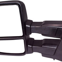 AERDM New towing mirror Black Housing with Temperature sensor fit 2015-2018 F150 Towing Mirrors w/Blind Spot mirror with Turn Signal, Puddle and Auxiliary Lamp