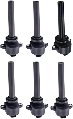 ENA Compatible with Pack of 6 Ignition Coils Plug Pack 2000-2004 Honda Passport Amigo Axiom Rodeo Trooper Rodeo Sport V6 3.2L 3.5L Cylinders #1 to #6 Compatible to UF-252 UF-251 C1256 C1255