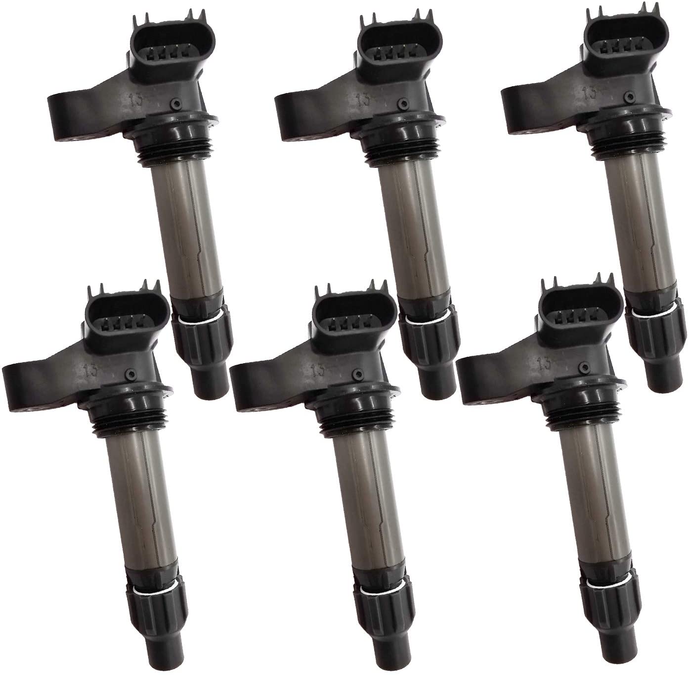 DAVRPES 6Pcs 12632479 D515C Ignition Coils Pack For Buick Cadillac CTS SRX XTS Chevy Camaro Equinox Impala GMC Terrain Pontiac Saab Saturn Suzuki V6 3.0L 3.2L 3.6L Engine Replace# D500C|D597A|5C1612