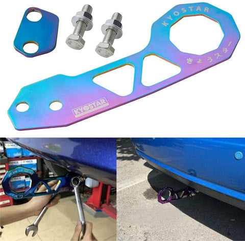 Kyostar JDM Stainless Steel Neo Chrome Rear Tow Towing Hook for Universal Car