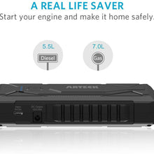 Arteck 1200A Peak Portable Car Jump Starter (Up to 7.0L Gas or 5.5L Diesel Engine) QDSP Auto 12V Battery Pack Booster and QC3.0 External Battery Charger for Automotive, Motorcycle, Boat, Smart Phone