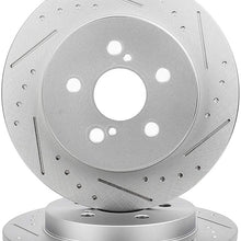 AUTOMUTO Front Rotors Slotted Discs Brake Rotor fit for CT0h,for Pontiac Vibe,for TOYOTA Corolla/Matrix/Prius/Prius Plug-In/Prius Prime