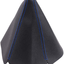RASTP PU Leather Shift Boot Waterproof Shift Knob Dust Cove Universal for Manual/Auto with Red Stitching,Blue
