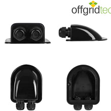 Offgridtec Solar Cable Entry Single for 1 Cable 5mm 12mm Diameter IP68 Black Waterproof Caravan Motorhome