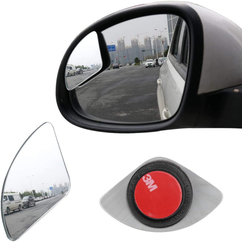 LivTee Blind Spot Mirror,Newest Fan Shaped HD Glass Frameless Convex Rear View Mirror with wide angle Adjustable Stick for Cars SUV and Trucks, Pack of 2