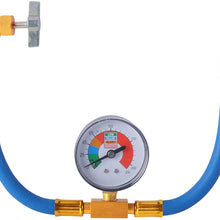 R1234YF Refrigerant Charge Hose Kit, R-1234YF AC refrigerant Can Hose with Gauge, 1/2 Acme LH Can Opener Tap And R1234YF Low Side Adapter