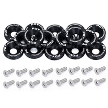 PQY 16PCS Billet Aluminum Fender Washer Engine Bay Dress Up Kit Compatible with Honda Civic Integra RSX EK (Black)