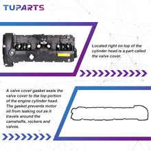TUPARTS Valve Cover Sets fit for 06-13 for B-MW X3 X5 Z4 128i 328i 528i Replace 11127552281 Engine Valve Cover with Gasket