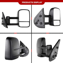 TUPARTS Tow Mirrors Fits For 2007-2014 Chevy Tahoe,GMC Yukon/Yukon XL Denali Towing Mirrors Power Heated No Turn Signal Light Black Textured Manual Telescoping
