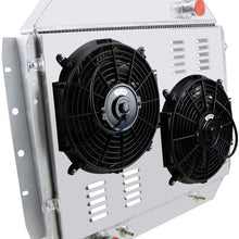 OzCoolingParts 66-79 Ford F-Series Radiator Fan Shroud Kit, 4 Row Core Full Aluminum Radiator + 2 x 12" Fan w/Shroud for 1966-1979 1967 68 77 78 Ford F100 F150 F250 F350 Truck Pickup, Bronco V8 Engine