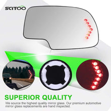 SCITOO Compatible fit for Exterior Mirror Replacement Glasses Driver Left Side Power Heated Signal 2003-2007 for Chevy Silverado Suburban for GMC Sierra Yukon Replacement Tow Mirror