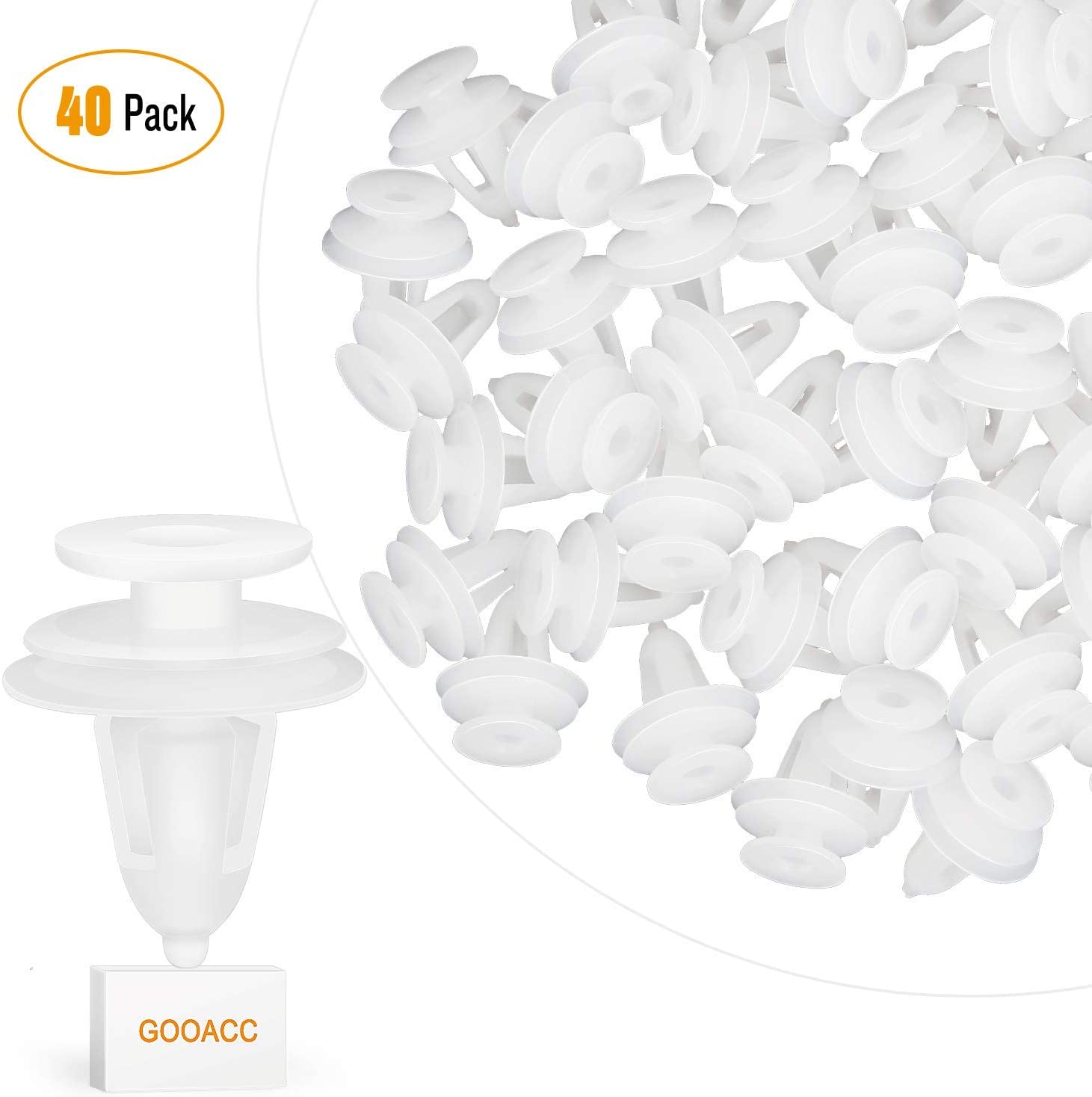 GOOACC Door Panel Retainer Clips for Chrysler - 6504014 Bumper Fastener Rivet Clips - 40PCS