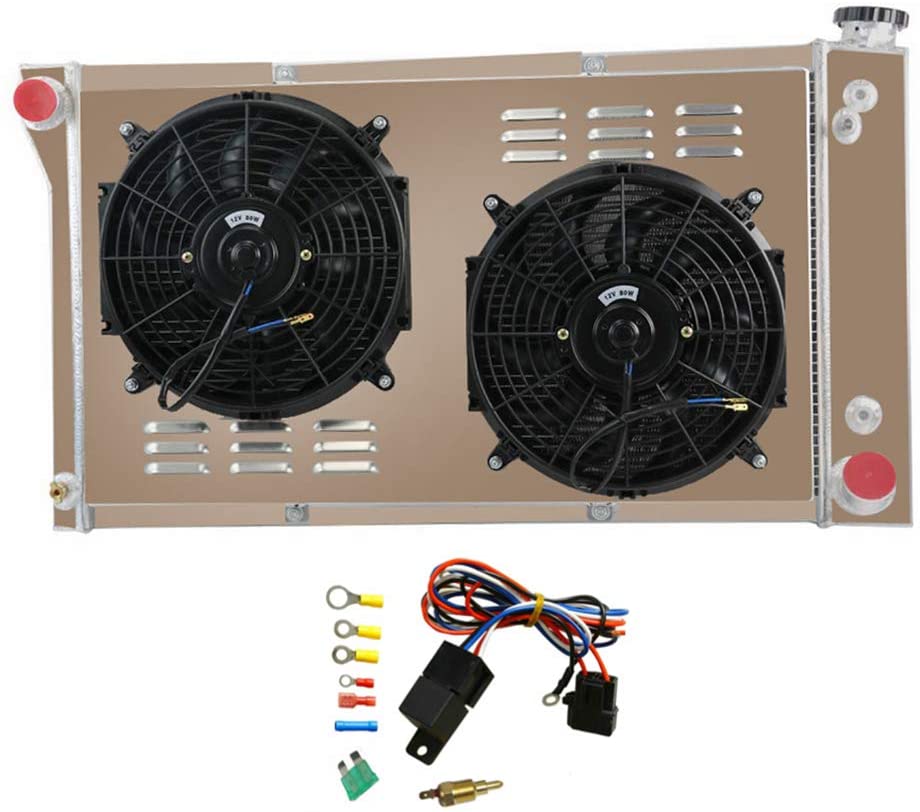 CoolingSky 4 Row Aluminum Radiator +2X12