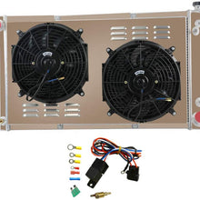 CoolingSky 4 Row Aluminum Radiator +2X12" Fan Shroud Combo & Relay Kit for 1967-1979 Chevy GMC C/K C10 C20 C30 K10 K20 Pickup Van &P/G Series