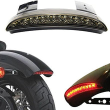 ANKIA Motorcycle Chopped Rear Fender Edge LED Brake License Plate Tail Light Stop Running Light Turn Signal Lamp for Harley Sportster XL883N 1200N XL1200V XL1200X (Smoked Black)