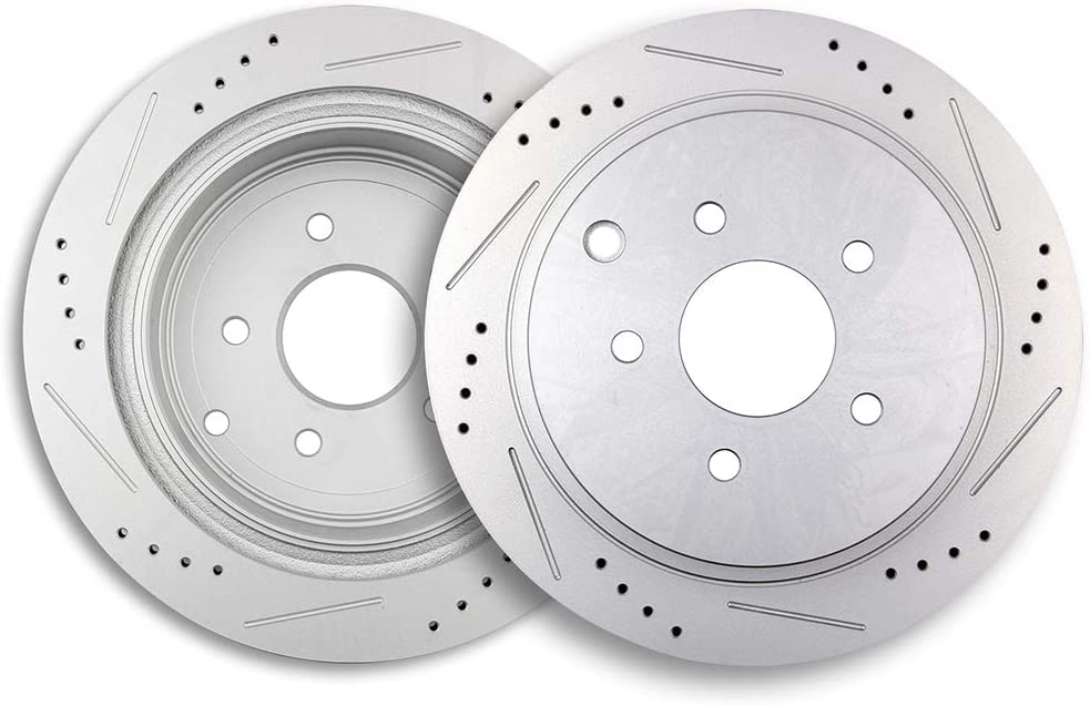 ECCPP Rear Drilled And Slot Brake Rotor Fit for Infiniti FX35/FX37/FX45/JX35/for Infiniti M35h,for Infiniti M37/M56,for Infiniti Q50/Q70/QX60/QX70