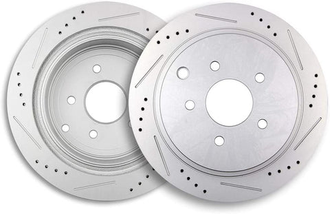ECCPP Rear Drilled And Slot Brake Rotor Fit for Infiniti FX35/FX37/FX45/JX35/for Infiniti M35h,for Infiniti M37/M56,for Infiniti Q50/Q70/QX60/QX70
