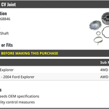Front Drive Shaft CV Joint - Compatible with 1997-2005 Ford Explorer 4WD AWD