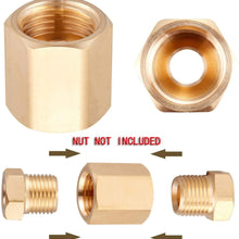 Minimprover 12 PCS Brass Inverted Flare Brake Line Union Adapter Fitting For 1/4" Tube (7/16"-24 Inverted Threads) For Automotive Brake Line Systems
