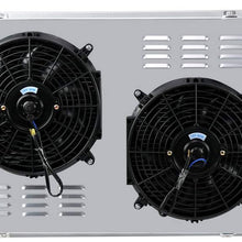 OzCoolingParts 73-91 Chevy C/K/R Series Radiator Fan Shroud Kit, Pro 3 Row Aluminum Radiator + 2 x 12" Fan w/Shroud for 1973-1991 Chevy C10 C20 C30 K10 K20 K30 Pickup Trucks Suburban Blazer/GMC Jimmy