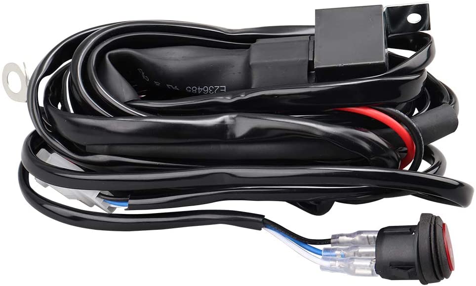 Chelhead 16AWG 10ft Led Light Bar Wiring Harness with 2 Leads12V On Off Rocker Switch Power 40A Relay Blade Fuse for Jeep Truck ATV UTV Off Road Lights